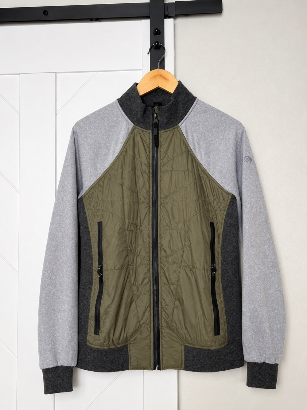 MPG Mixed Media Quilted Active Jacket Women’s Small Olive